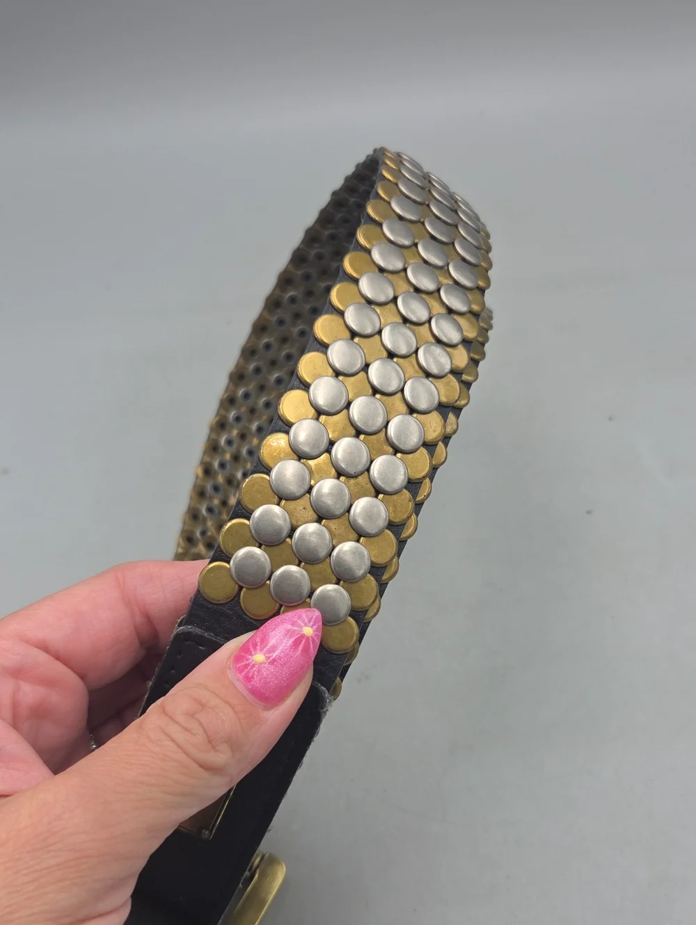 MK Belt MICHAEL KORS Heavily Studded Leather Belt Women Large